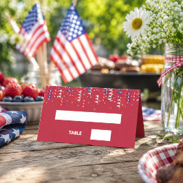 Patriotisk USA röd blå fest Placeringskort