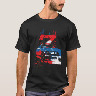Patriotisk USA Röd, Vit och Blå IROC Z Muskelbil T Shirt