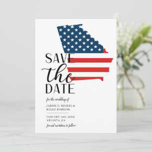 Patriotisk USA-staten Georgia Destination Bröllop Spara Datumet