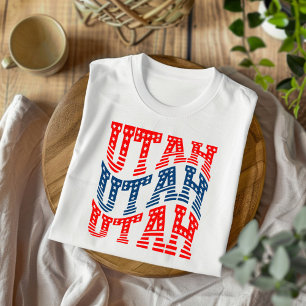 Patriotisk Utah röd och blå Boho T-shirt