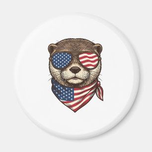 Patriotisk utter vektor vintage gravyr skjorta Des Magnet