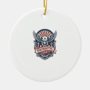 Patriotisk vaktmask frihet militäriskt inspirerad  julgransprydnad keramik