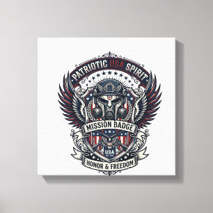 Patriotisk Vaktmask Frihet Militärt Inspirerad Canvastryck