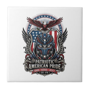 Patriotisk Vaktmask Frihet Militärt Inspirerad  Kakelplatta