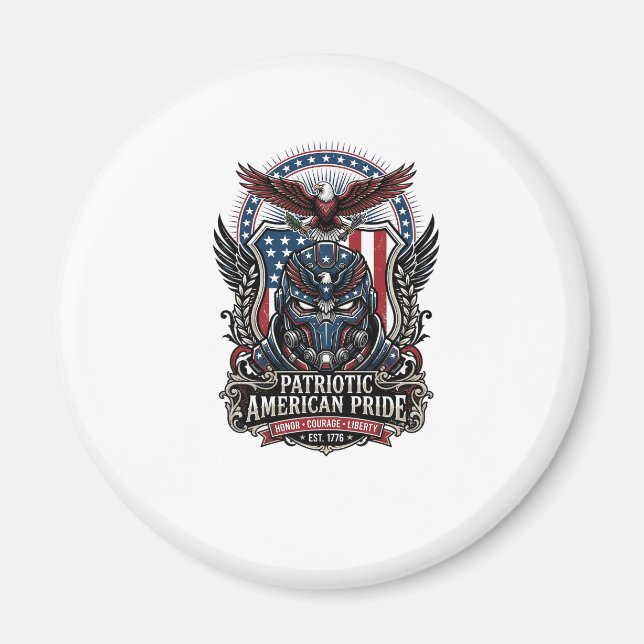 Patriotisk Vaktmask Frihet Militärt Inspirerad  Magnet (Framsidan)