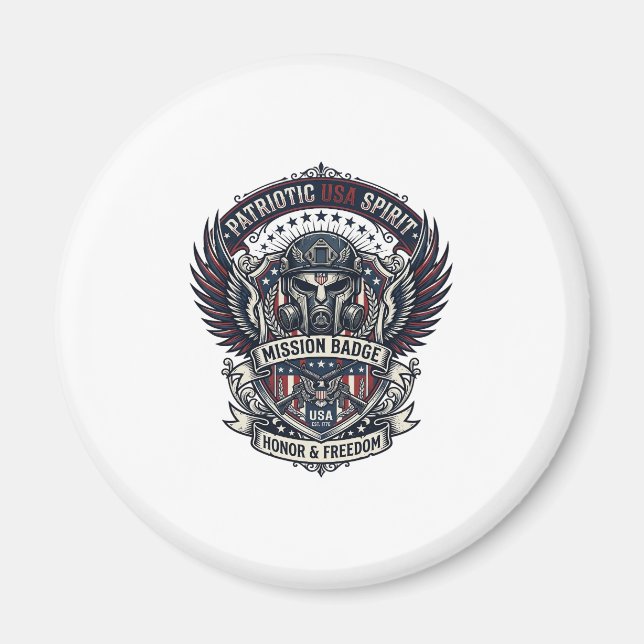 Patriotisk Vaktmask Frihet Militärt Inspirerad  Magnet (Framsidan)