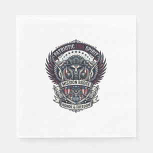 Patriotisk Vaktmask Frihet Militärt Inspirerad  Pappersservett
