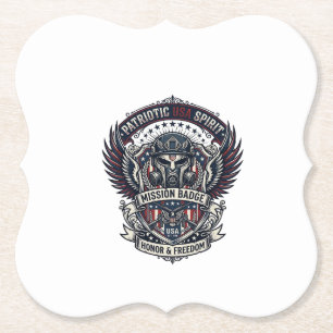 Patriotisk Vaktmask Frihet Militärt Inspirerad  Underlägg Papper