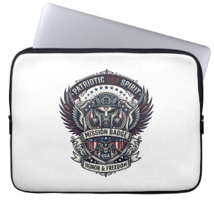 Patriotisk vaktmask frihetsmilitär inspirerad laptop fodral