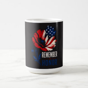 Patriotisk Vallmo Minnas Hedra Amerikansk Flagga Kaffemugg