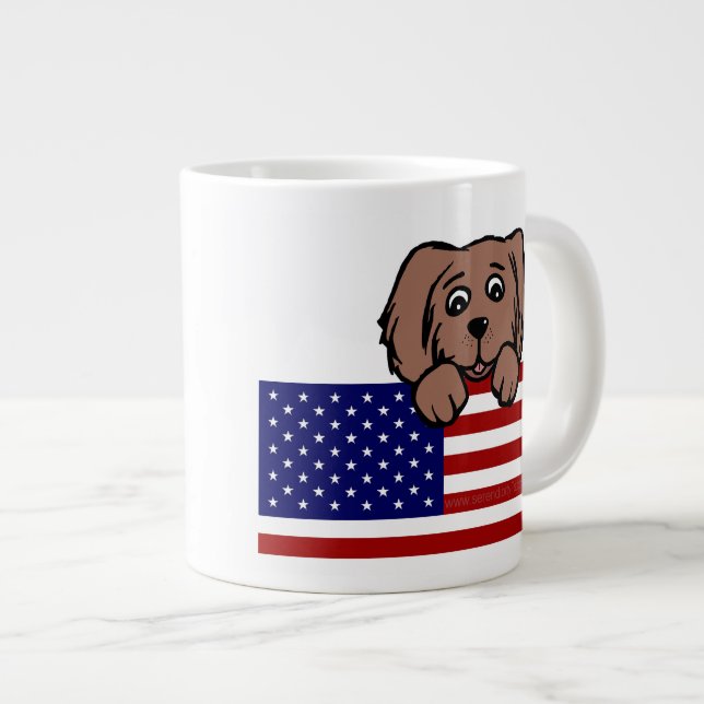 Patriotisk Valp Jumbo Mugg (Framsida höger)
