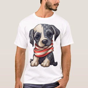 Patriotisk Valp - Stil 11 T Shirt
