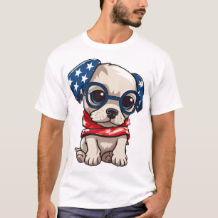 Patriotisk Valp - Stil 13 T Shirt