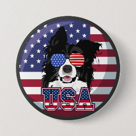 Patriotisk Valp USA Knapp