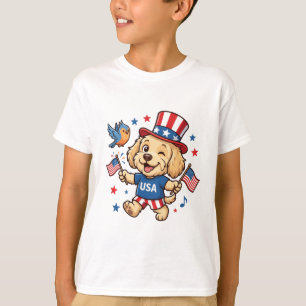 Patriotisk valp USA självständighetsdag T Shirt