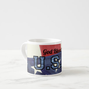 Patriotisk "Välsigna dig.." Specialitet Mugg Espressomugg