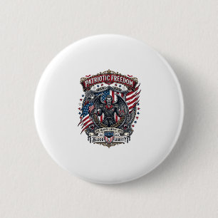 Patriotisk Vampyr Frihet Lord Skräck Monster Patr Knapp
