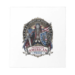 Patriotisk Vampyr Frihets Herre Skräck Monster Pat Anteckningsblock