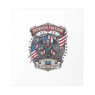 Patriotisk Vampyr Frihets Herre Skräck Monster Pat Anteckningsblock