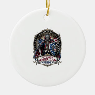 Patriotisk Vampyr Frihets Herre Skräck Monster Pat Julgransprydnad Keramik