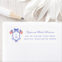Patriotisk vapen Wedding Returadress Etikett