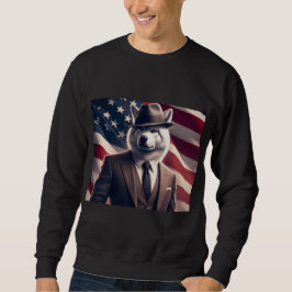 Patriotisk Varg Lång Ärmad Tröja