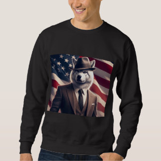 Patriotisk Varg Lång Ärmad Tröja