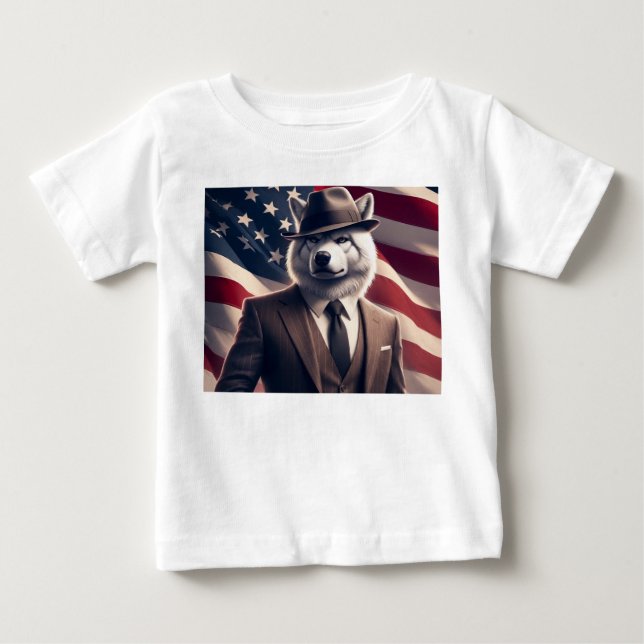 Patriotisk Varg   T Shirt (Framsida)
