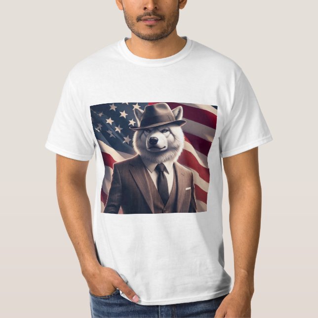 Patriotisk Varg T Shirt (Framsida)