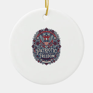 Patriotisk vårträdgård vektor grafisk t-shirt julgransprydnad keramik