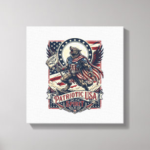 Patriotisk Varulv Patriot Skräck Monster Patriot Canvastryck