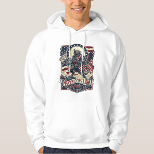 Patriotisk Varulv Patriot Skräck Monster Patriot Hoodie