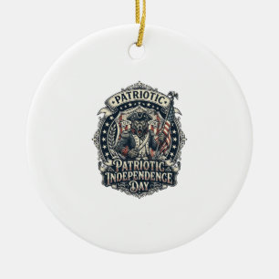 Patriotisk Varulv Patriot Skräck Monster Patriot Julgransprydnad Keramik