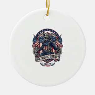 Patriotisk Varulv Patriot Skräck Monster Patriot  Julgransprydnad Keramik