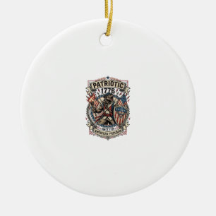 Patriotisk Varulv Patriot Skräck Monster Patriot  Julgransprydnad Keramik