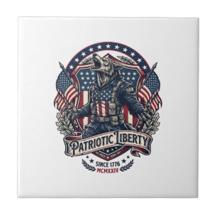 Patriotisk Varulv Patriot Skräck Monster Patriot  Kakelplatta