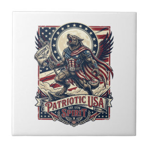 Patriotisk Varulv Patriot Skräck Monster Patriot  Kakelplatta