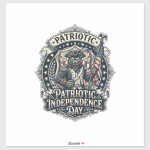 Patriotisk Varulv Patriot Skräck Monster Patriot  Klistermärken