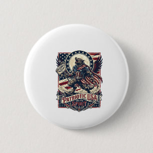 Patriotisk Varulv Patriot Skräck Monster Patriot Knapp