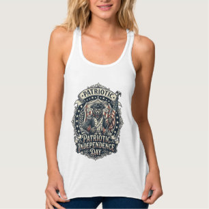 Patriotisk Varulv Patriot Skräck Monster Patriot  Linne Med Racerback