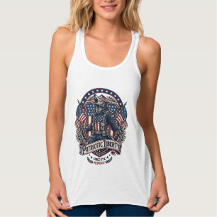 Patriotisk Varulv Patriot Skräck Monster Patriot  Linne Med Racerback