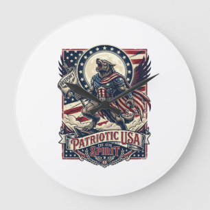 Patriotisk Varulv Patriot Skräck Monster Patriot Stor Klocka