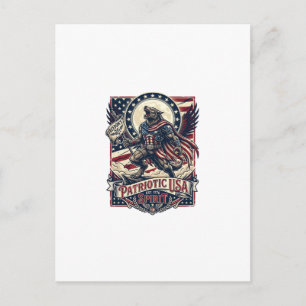 Patriotisk Varulv Patriot Skräck Monster Patriot Vykort