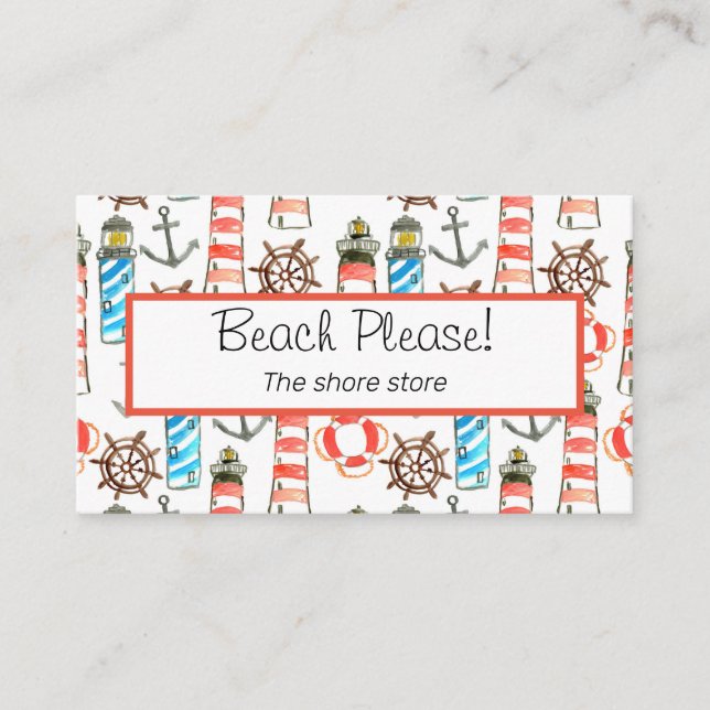 Patriotisk vattenfärgfyr visitkort (Framsida)