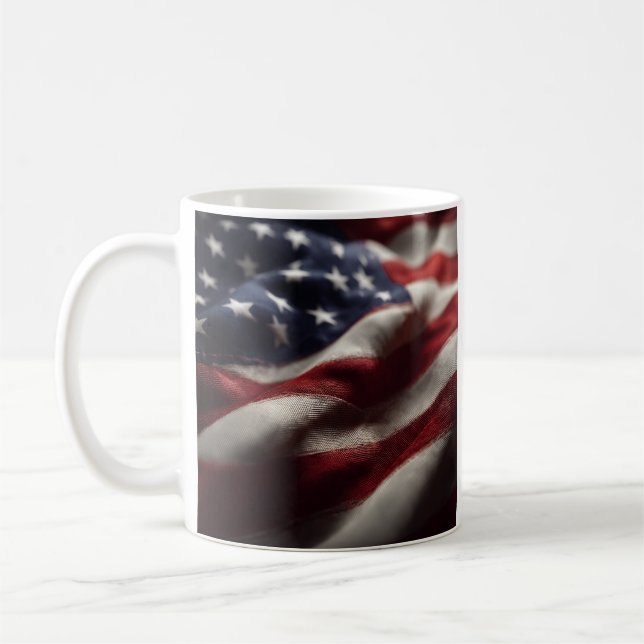 patriotisk väv amerikansk flagga kaffemugg (Vänster)