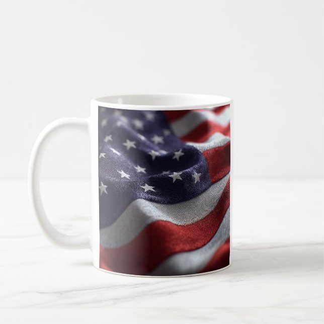 patriotisk väv amerikanska flagga-kaffe Mugg (Vänster)