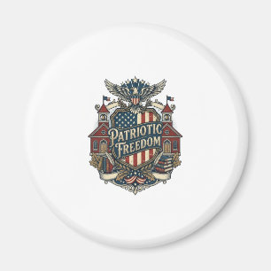 Patriotisk vektor-grafisk t-shirt för skolstarten magnet