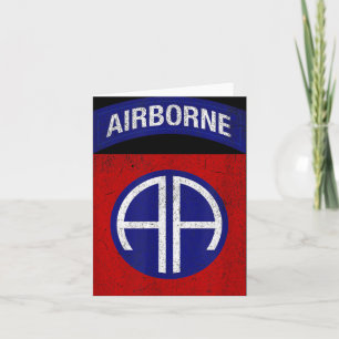 Patriotisk Veteran Militär Stressad 82nd Airborn Kort