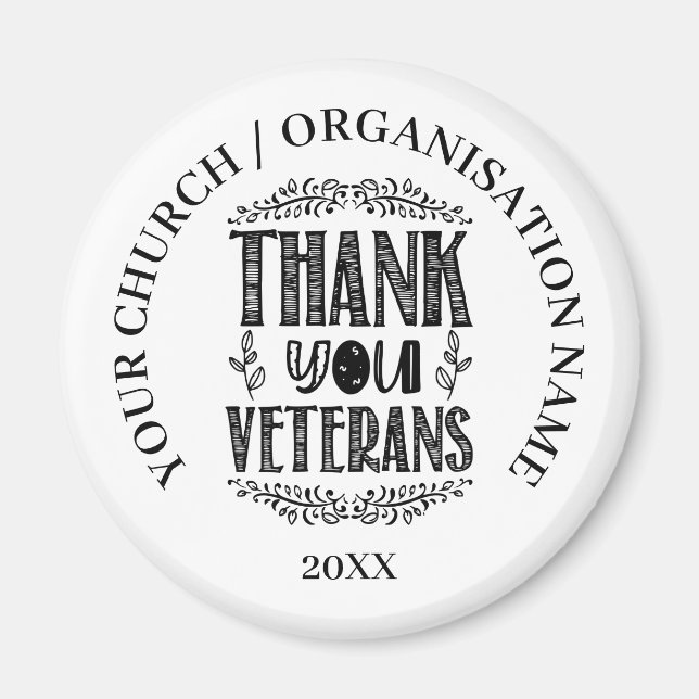 Patriotisk Veteranens dag-present Magnet (Framsidan)