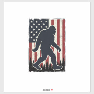 Patriotisk vildmarksfigur Vintage Flagga Vektor  Klistermärken